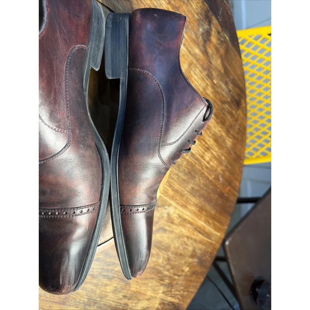 Magnanni 16949 Men’s Size 8 M Brown Leather Dress Shoes Cap Toe Brogue Oxfords